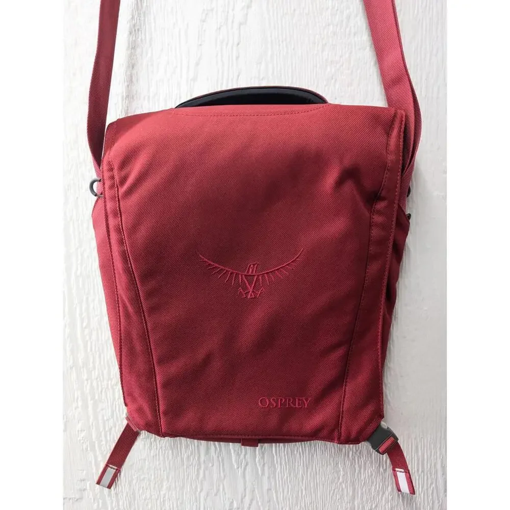 Osprey Nano Port Shoulder Bag Red Messenger Laptop Hiking Commuter